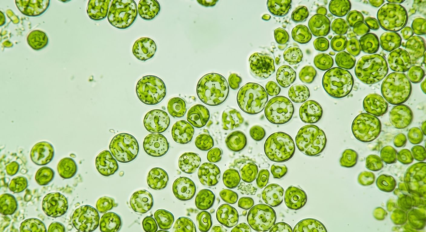 Hình ảnh tảo lam dạng hạt qua kính hiển vi