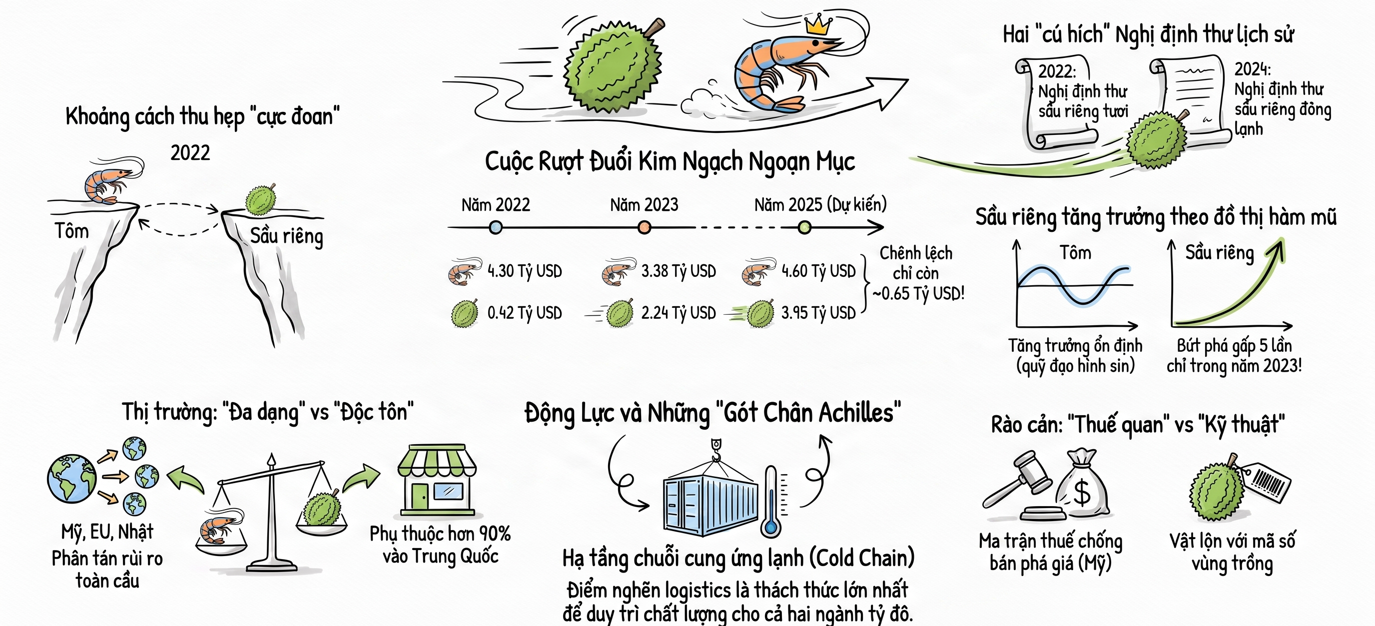 tôm và sầu riêng