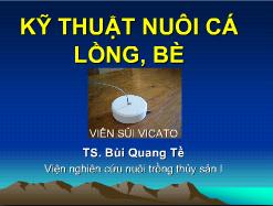 Kỹ thuật nuôi cá lồng