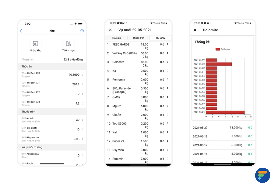 app quản lý kho thủy sản