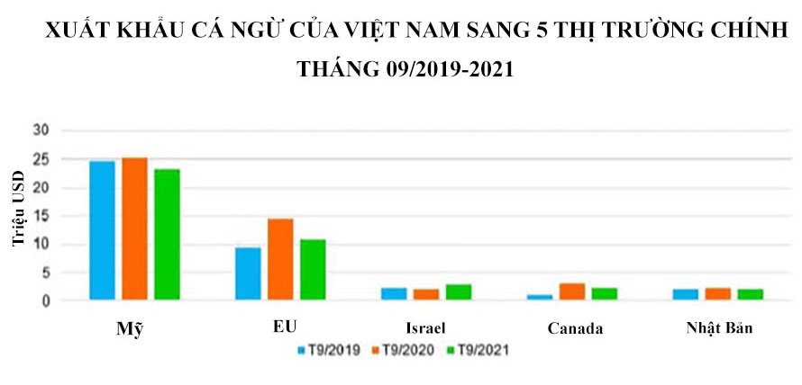 Biểu đồ xuất khẩu cá ngừ của Việt Nam