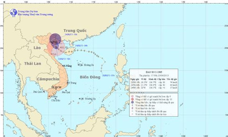 Trong 12 giờ tới, bão số 2 có khả năng suy yếu dần thành áp thấp nhiệt đới.