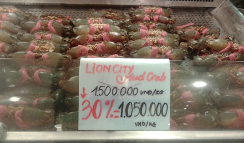 Mỗi con cua nặng khoảng 1kg.