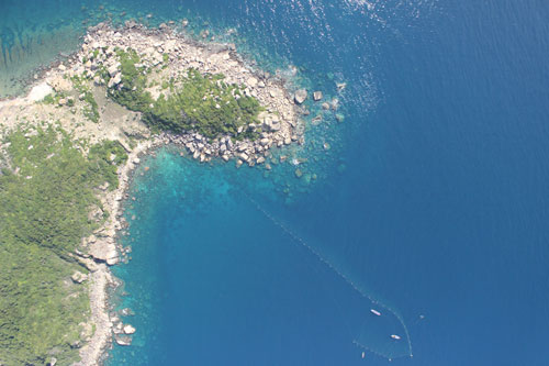 Mũi Đôi chụp từ máy bay không người lái - Ảnh do nhóm nghiên cứu đề tài cung cấp