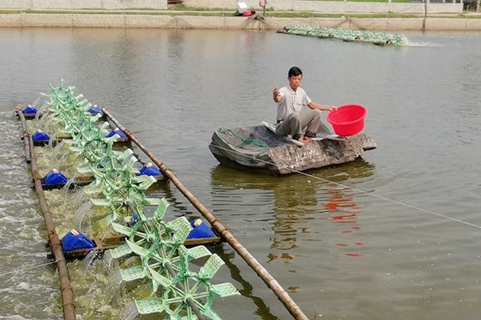 Diễn Châu khoan giếng lấy nước mặn ngầm để nuôi tôm