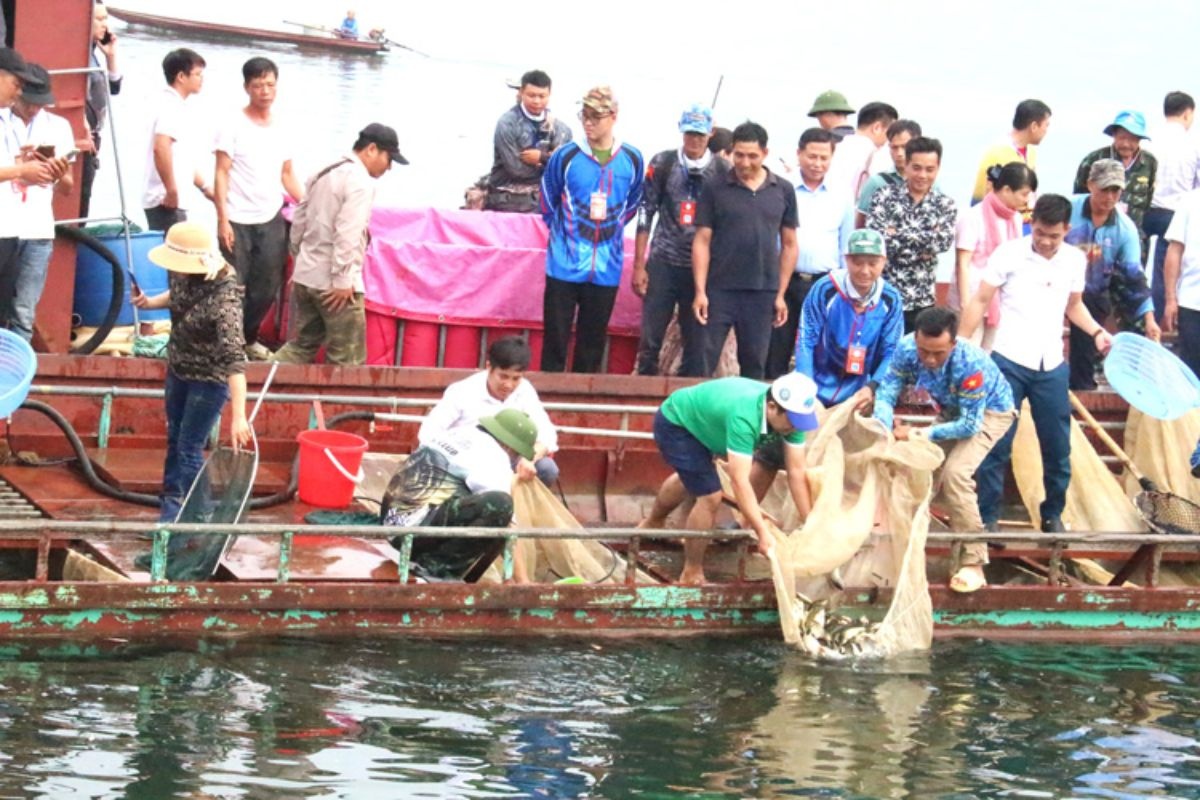 Người dân tham gia phóng sinh