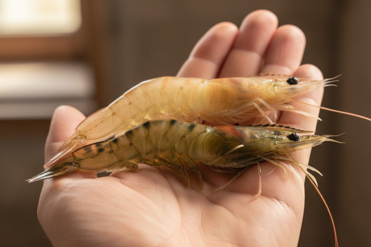 Hiện tượng cơ thịt tôm thẻ chuyển sang màu trắng đục là một trong những dấu hiệu bệnh lý