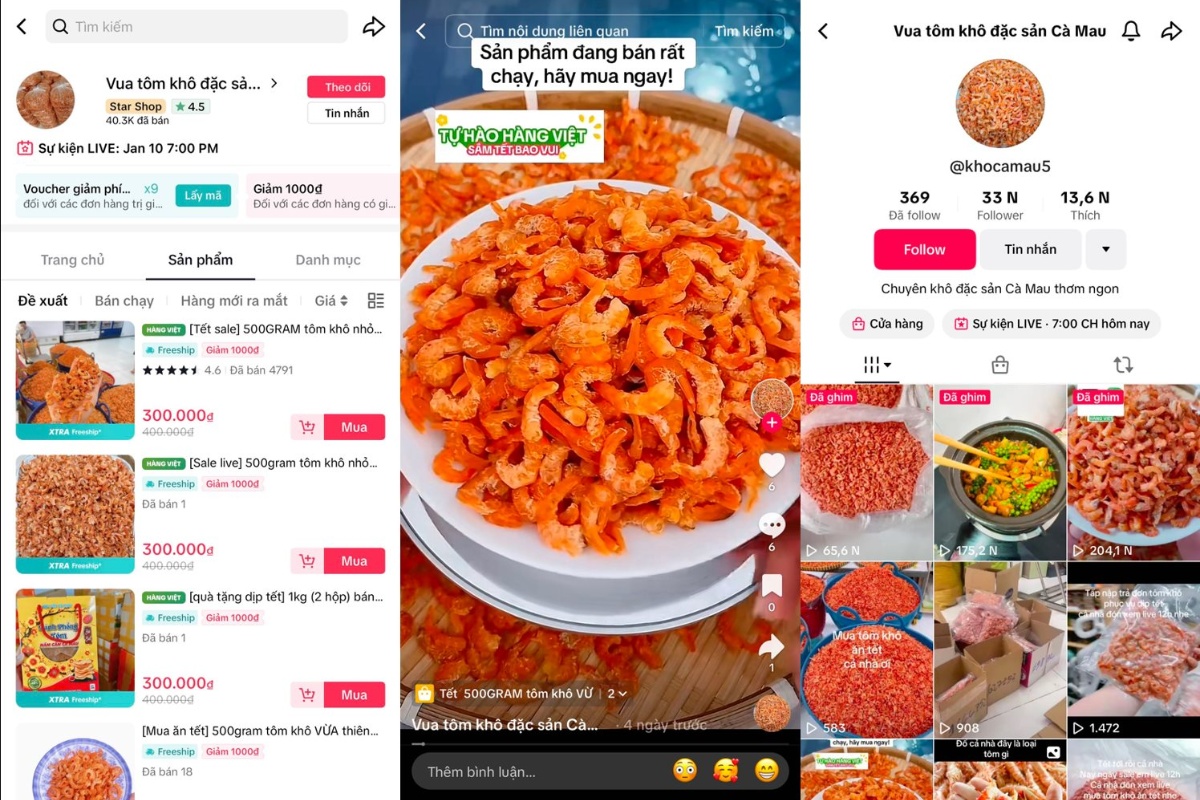 hải sản khô tiktok shop