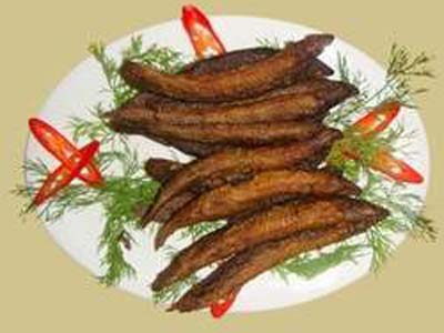 Cá chạch rán vàng.