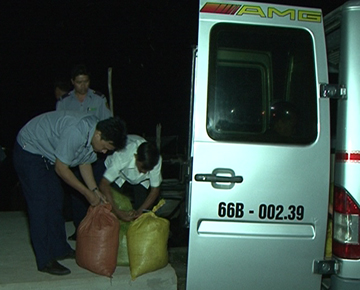 chuẩn bị thả nghêu