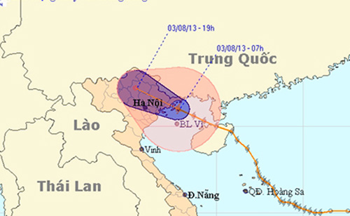 bão số 5 di chuyển