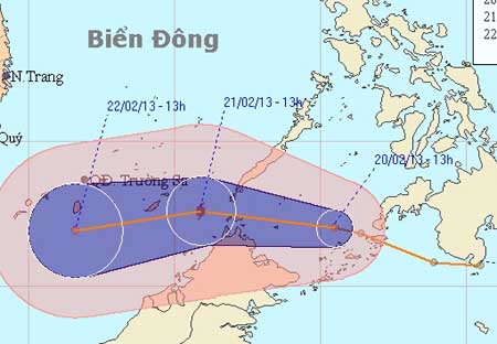 Áp thấp nhiệt đới mạnh dần thành bão. (Ảnh: NCHMF)