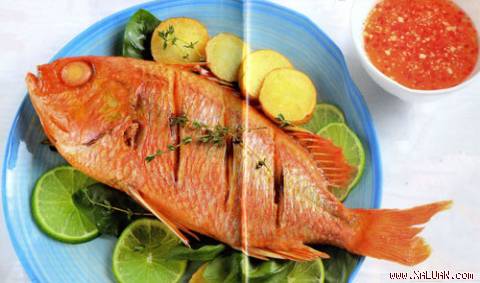 cá hồng nướng