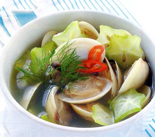 canh nghêu nấu khế