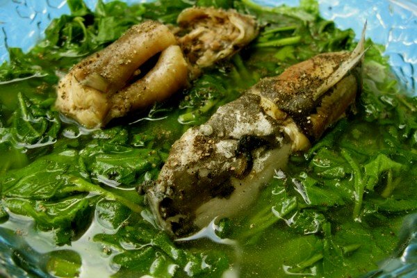 canh cá trê nấu cải trời