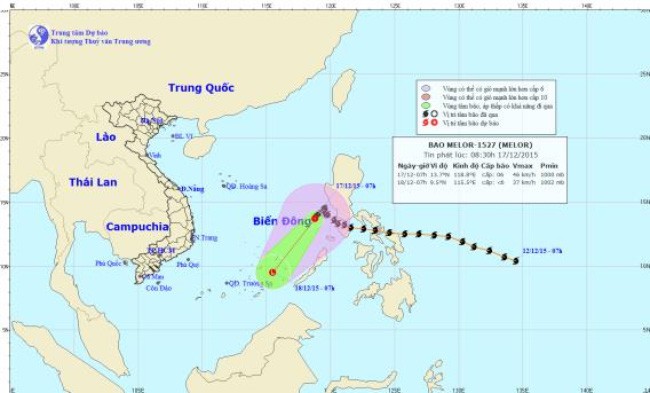 cơn bão số 5 di chuyển