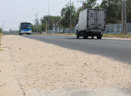 Biến đường thành sân phơi tôm, cá