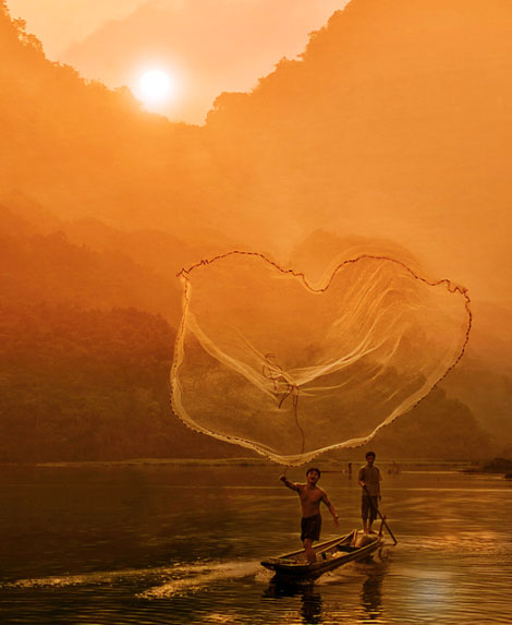 quăng chài cá