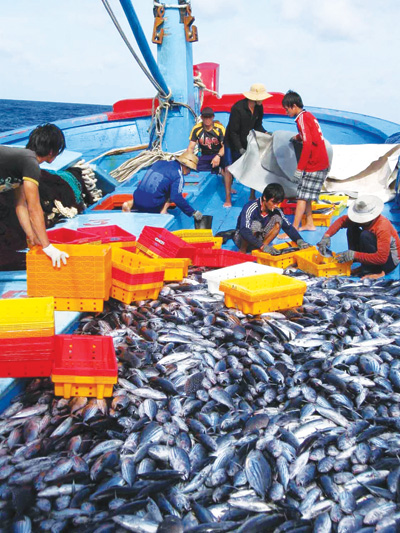 Tàu của ông Ái đánh bắt tại Trường Sa - Ảnh: Đình Thung