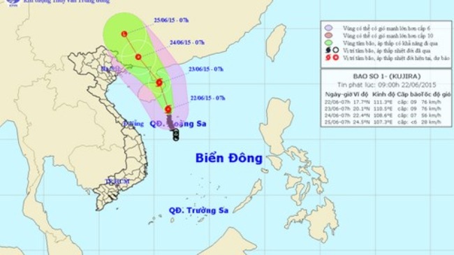 vị trí bão số 1