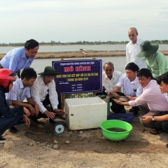 Nâng cao thu nhập từ mô hình nuôi tôm kết hợp với cá dìa và cua