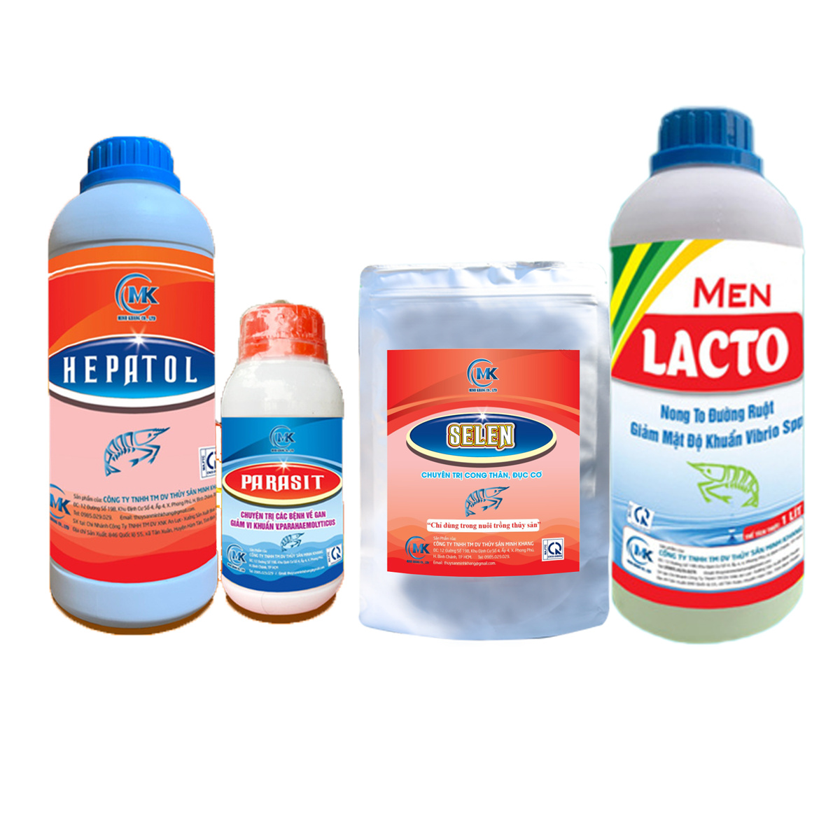 Bộ tứ dinh dưỡng HEPATOL - MEN LACTO - SELEN - PARASIT