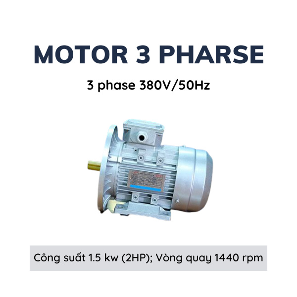 Motor 3 phase Dolin Taiwan 380V - 1.5 kw (2HP) - Ảnh 5