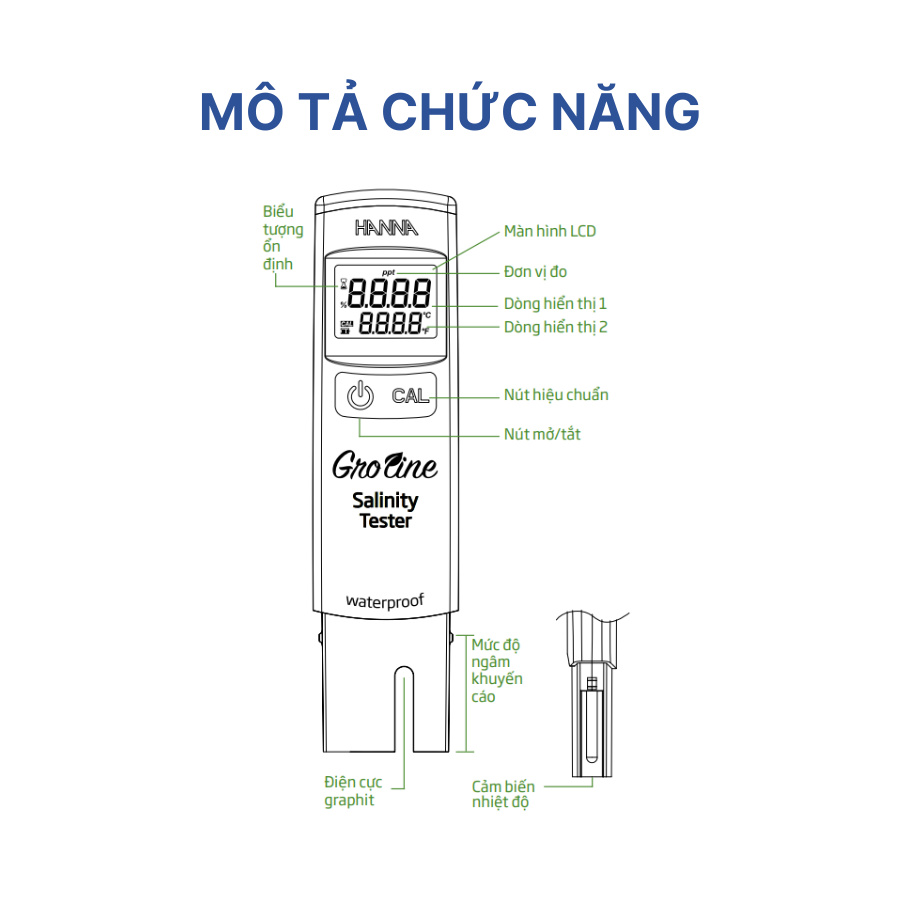 Máy đo độ mặn HI98325 HANNA - Ảnh 4