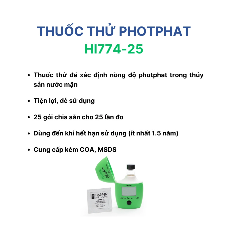 Thuốc Thử Photphat HI774-25 - Ảnh 5