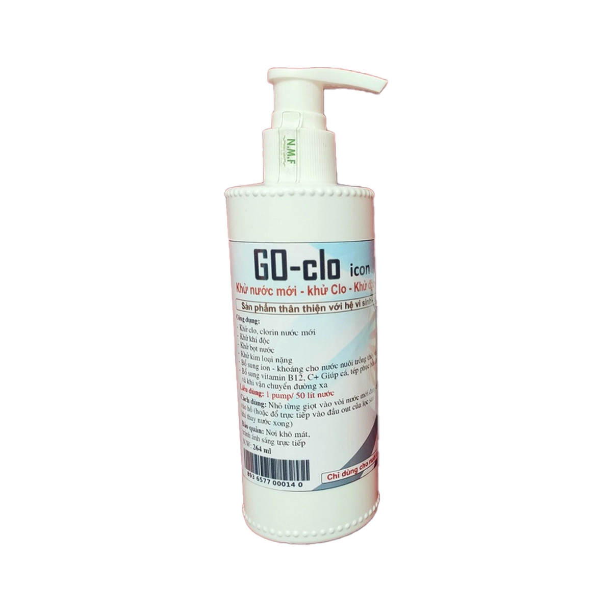 Go Clo Icon 264ML - Khử nước mới, khử clo, kim loại, bổ sung vitamin B12 cho cá tép tôm cảnh thủy sinh