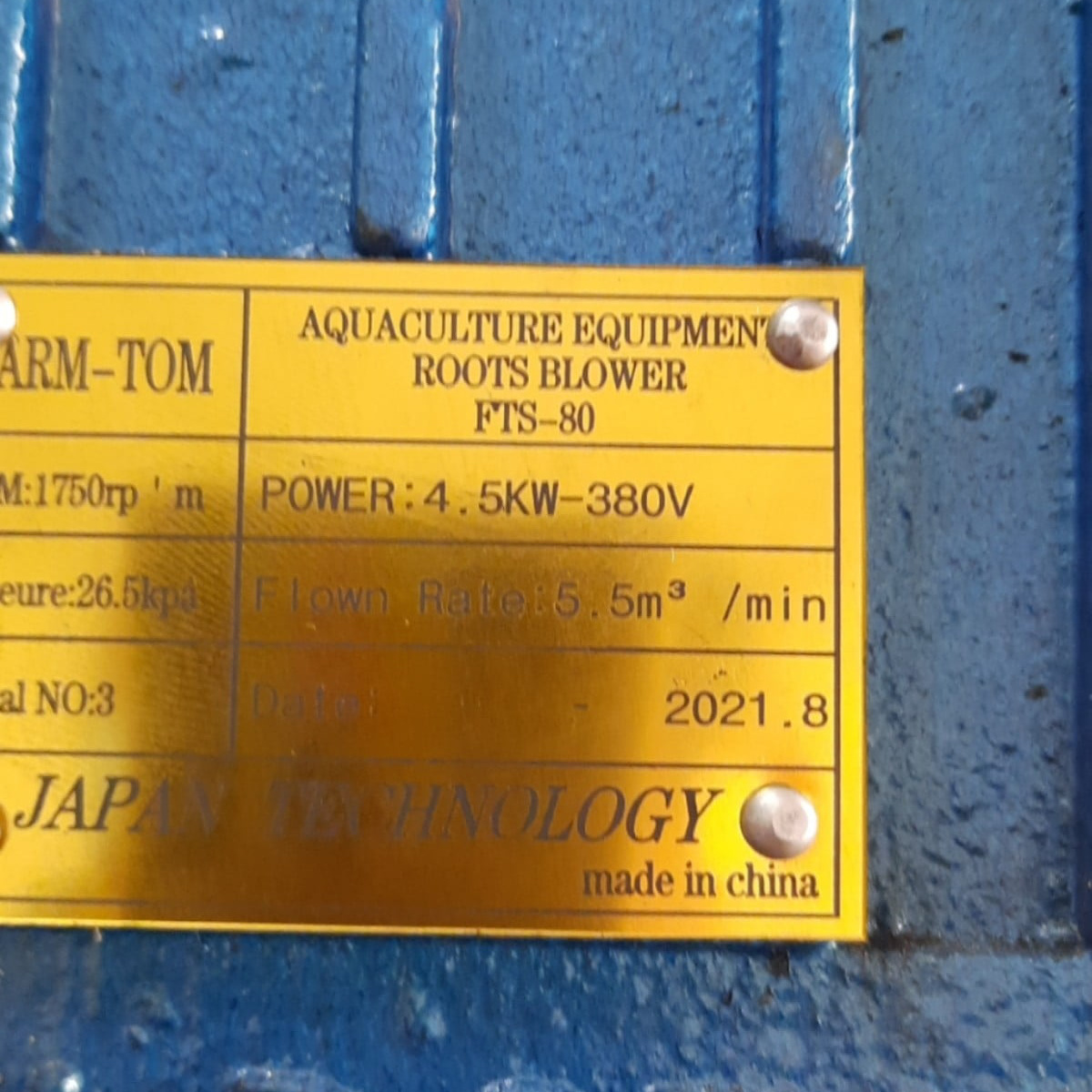 Máy thổi khí FARMTOM FTS 80 – 4,5KW (1 Hộc nhớt) - Ảnh 4