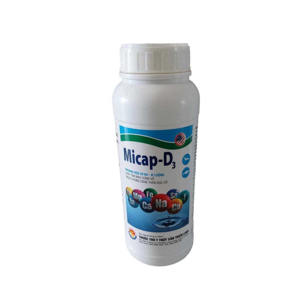 Khoáng hữu cơ đa vi lượng Micap D3 giúp tôm mau cứng vỏ