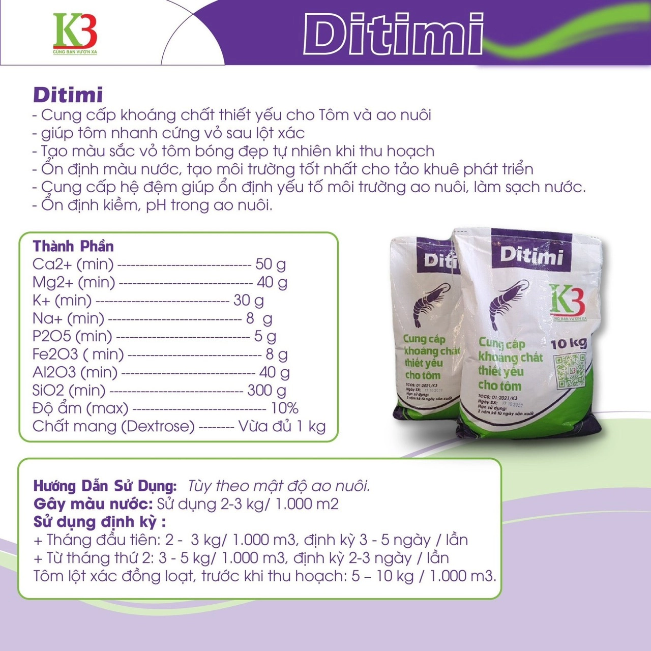 DITIMI - Khoáng tự nhiên cao cấp cho nuôi tôm - Ảnh 3