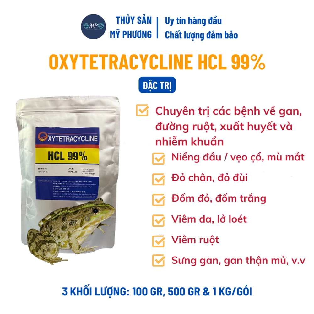 Oxytetra Oxytetracycline Hcl 99% dùng cho ếch - Ảnh 2
