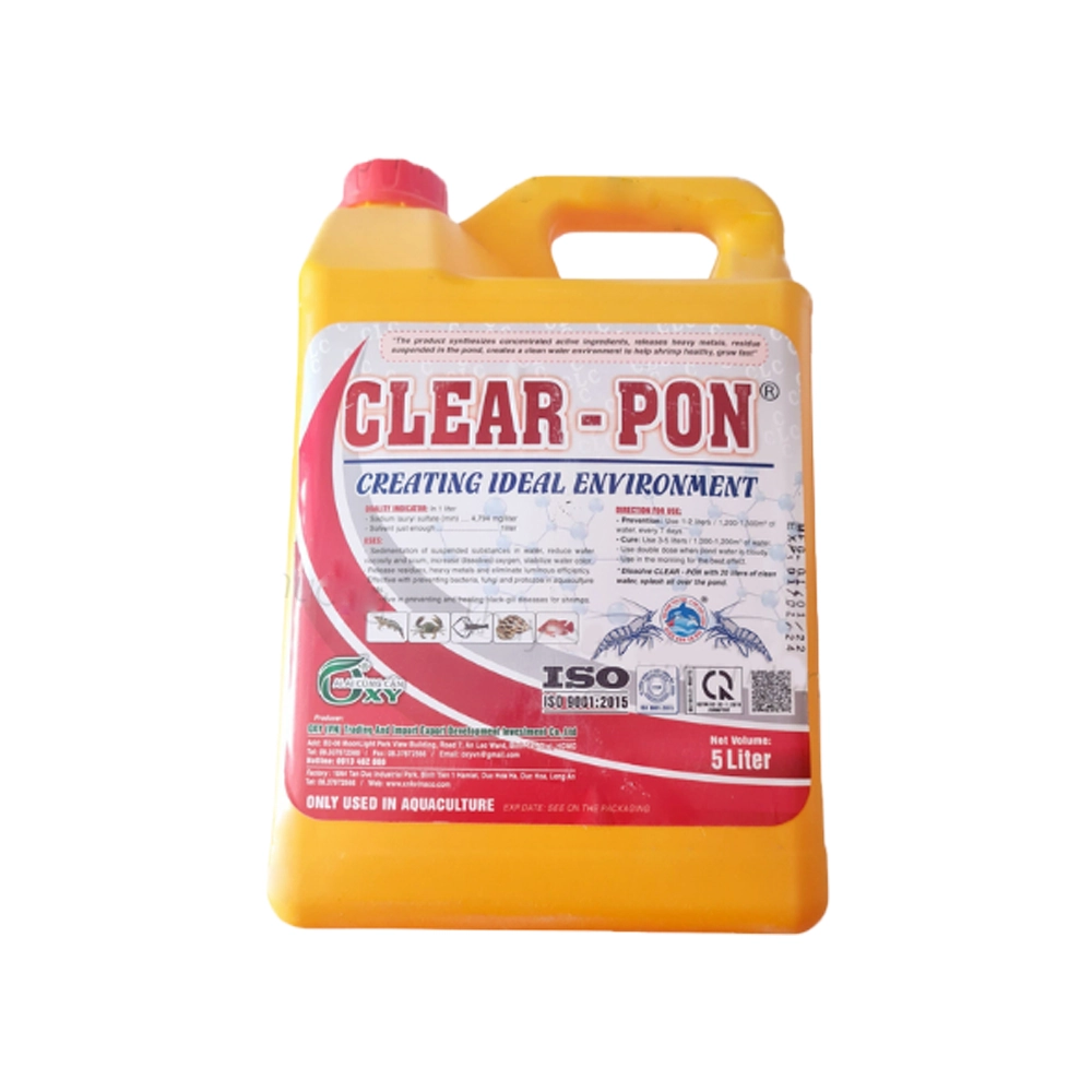 Xử lý nước ao Clear Pon bị bọt đục lợn cợn kim loại nặng phát sáng
