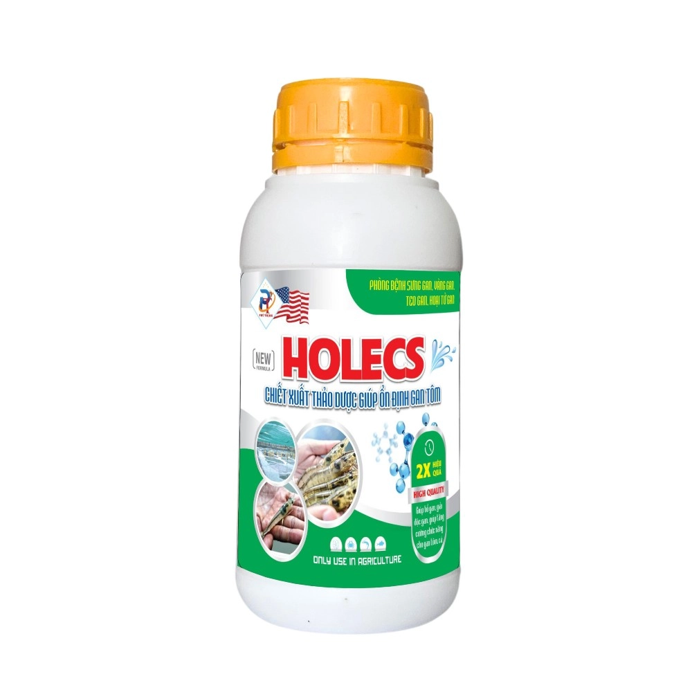 HOLECS, Chiết xuất thảo dược giúp ổn định gan tôm, phòng bệnh sưng gan, vàng gan