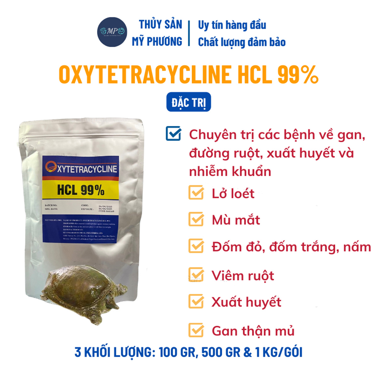 Oxytetra Oxytetracycline Hcl 99% kháng sinh ba ba - Ảnh 5
