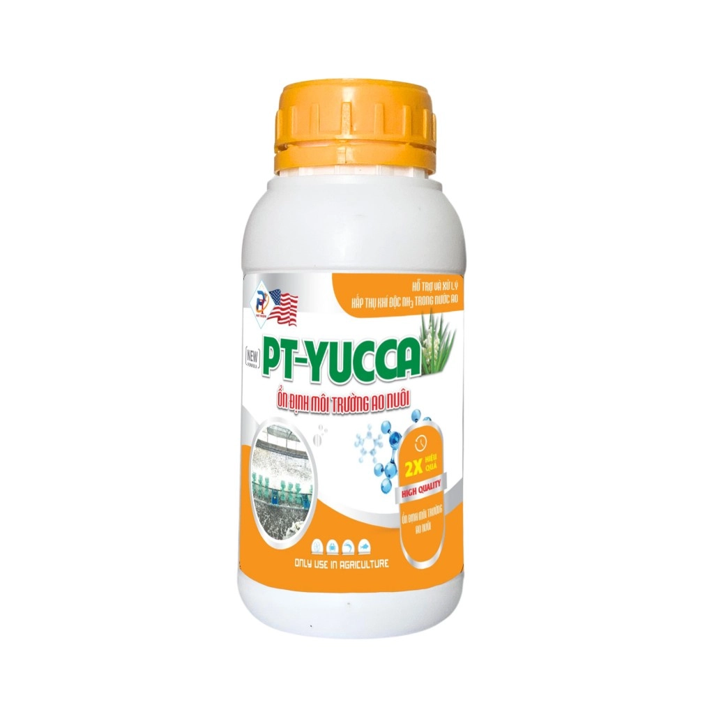 PT-YUCCA Hỗ trợ và xử lý hấp thụ khí độc, ổn định môi trường ao nuôi tôm