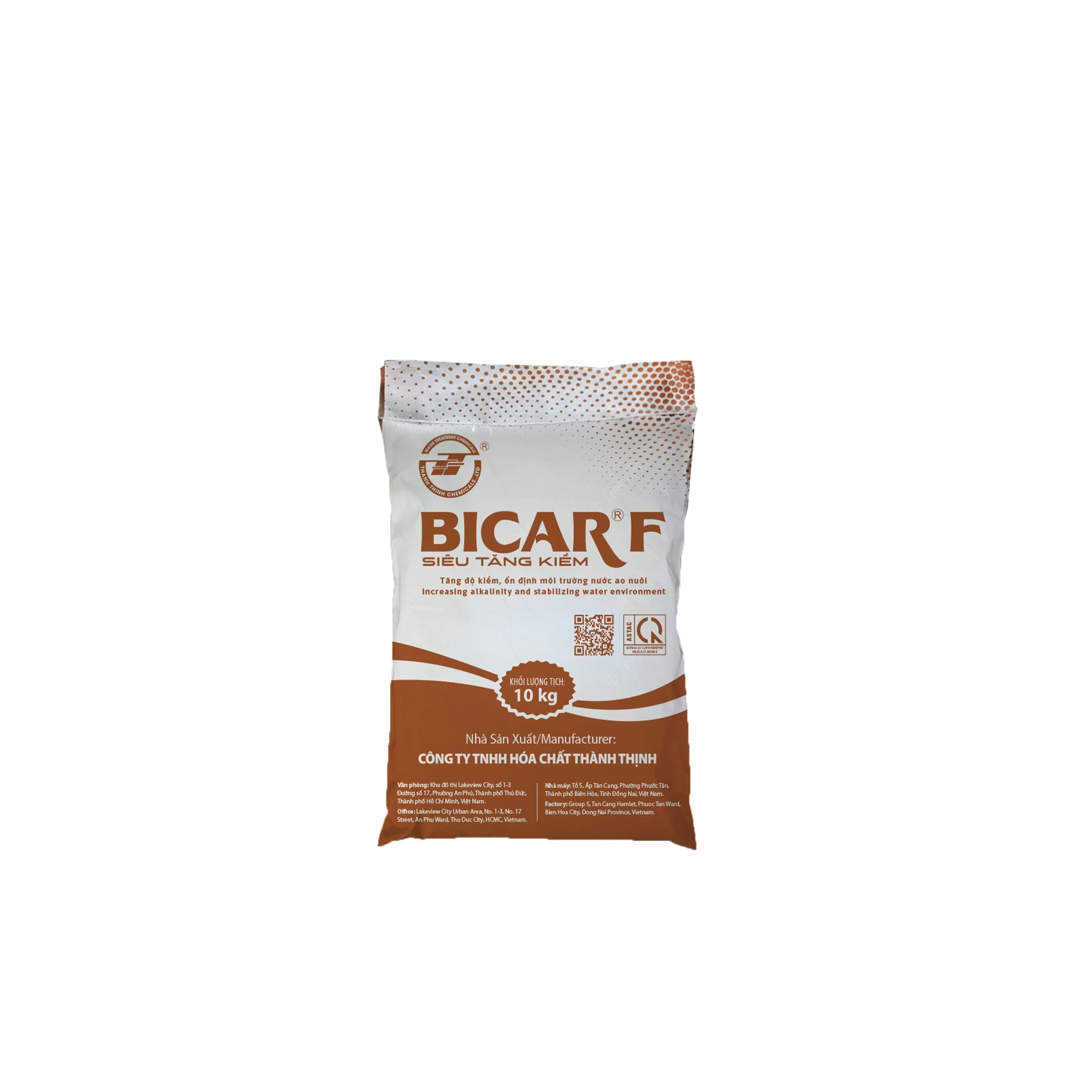BICAR®F bao 10kg bổ sung khoáng chất, tăng kiềm ao nuôi, ổn định môi trường nước