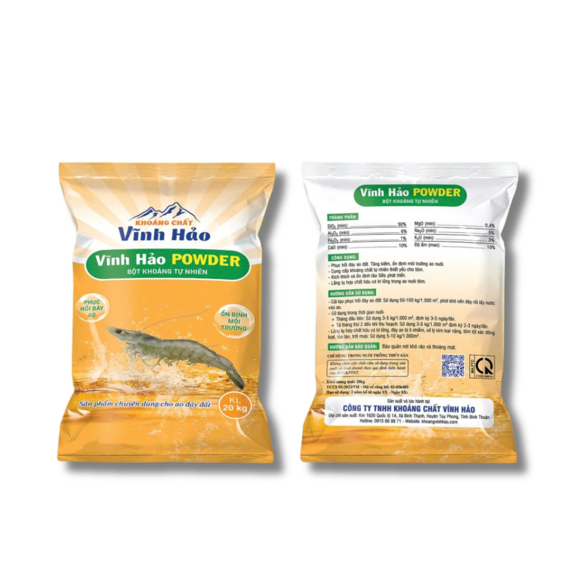 Vĩnh Hảo POWDER bột khoáng tự nhiên dùng cho ao đáy đất