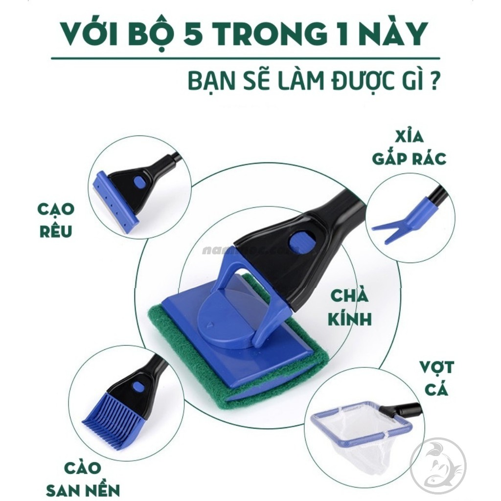 Bộ vệ sinh hồ cá đa năng 5 in 1 - Ảnh 4