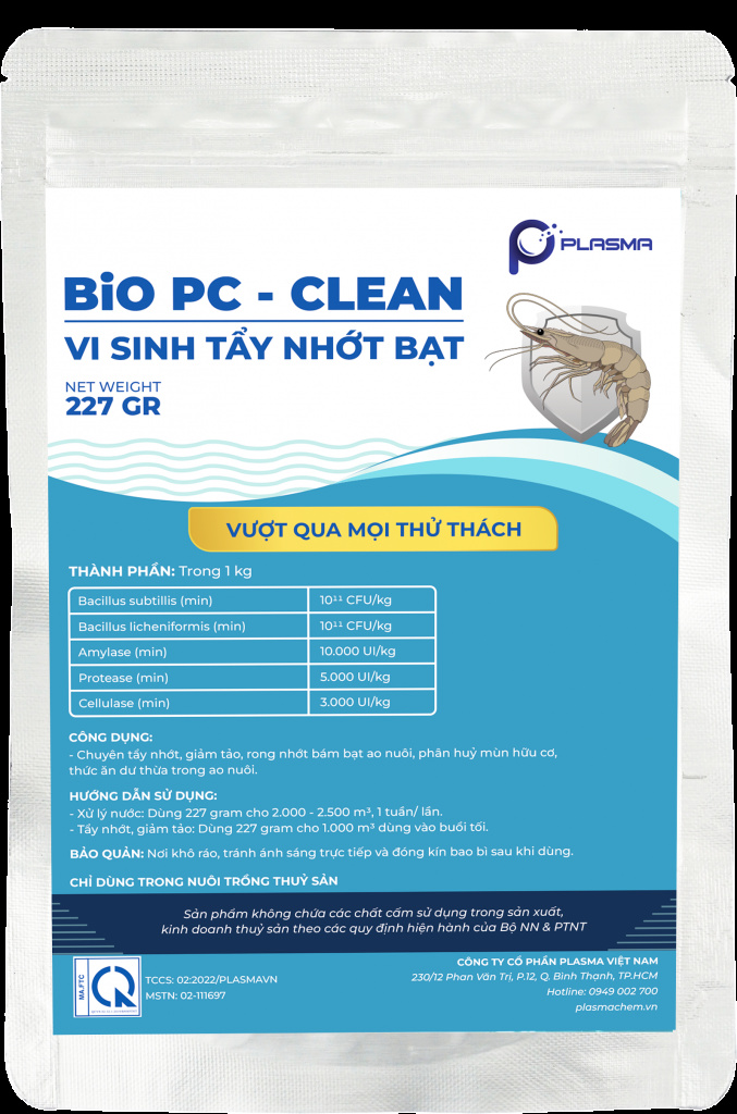 BIO PC - Clean Giảm tảo, tẩy nhớt bạt, phân hủy thức ăn dư thừa. - Ảnh 2