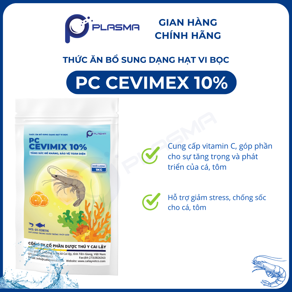 Thức ăn bổ sung dạng hạt vi bọc Vitamin C - PC CEVIMIX 10% Tăng sức đề kháng, bảo vệ toàn diện cho tôm cá - Ảnh 3