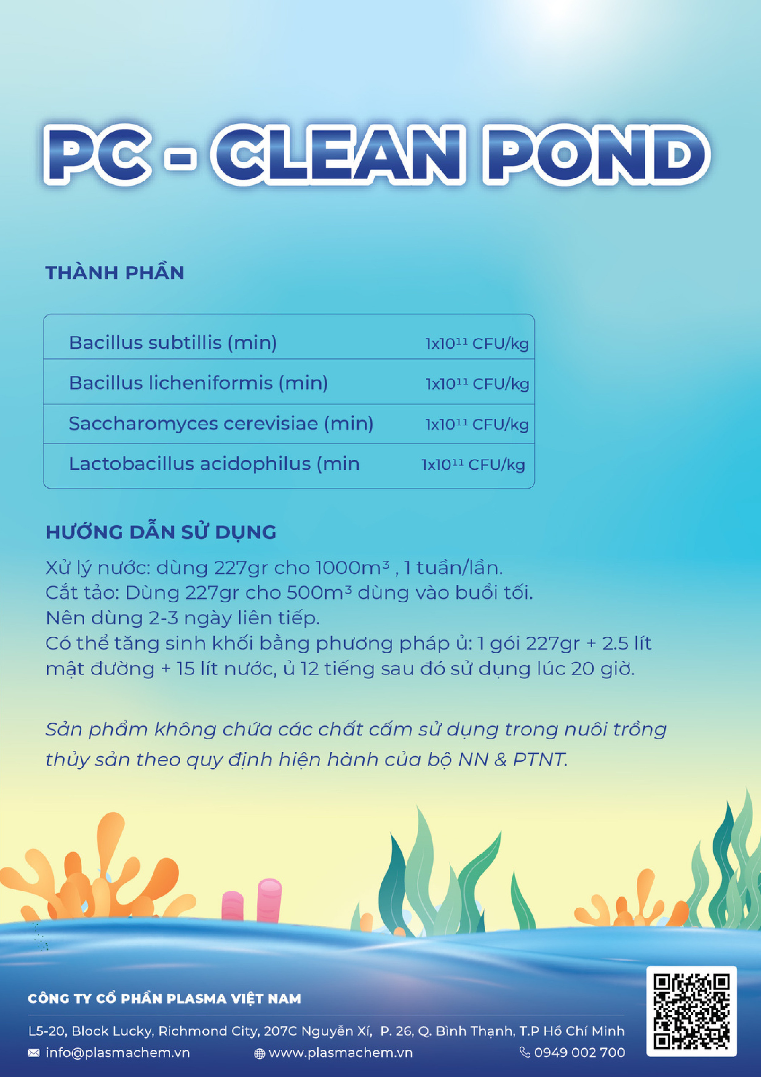 PC-Clean Pond Vi sinh ức chế tảo lam, rong nhớt - Ảnh 5