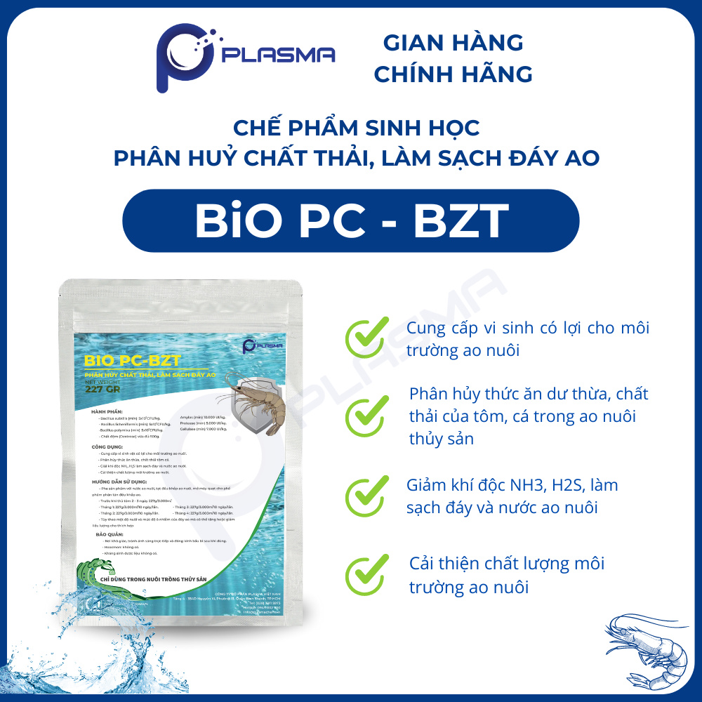 Bio PC - BZT. Phân hủy chất thải tôm, cá ao nuôi thủy sản. Làm sạch đáy ao nuôi. - Ảnh 5
