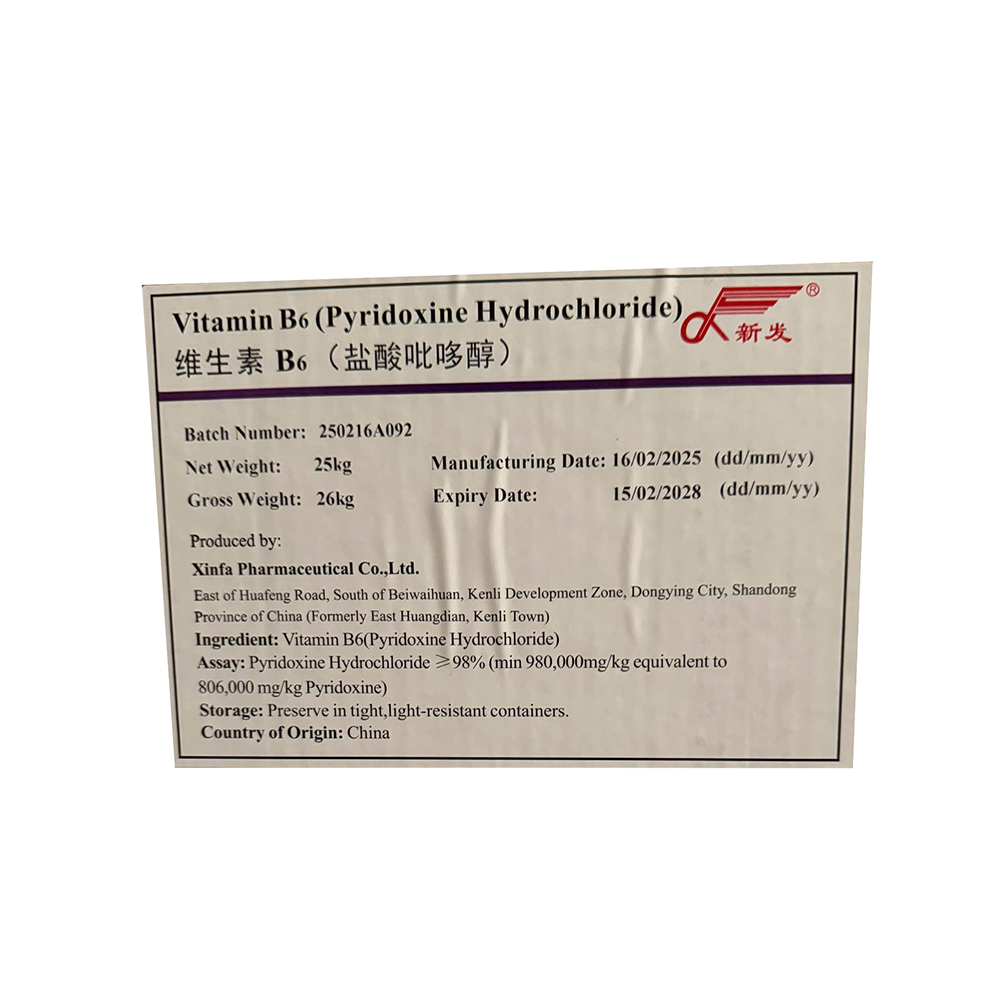 Vitamin B6 (Pyridoxine Hydrochloride) Feed grade, bao 25kg