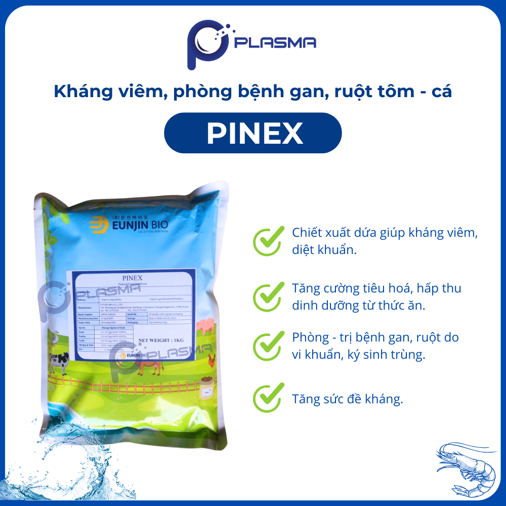 Pinex – Chiết xuất dứa, phòng bệnh gan, ruột cho tôm – cá - Ảnh 3
