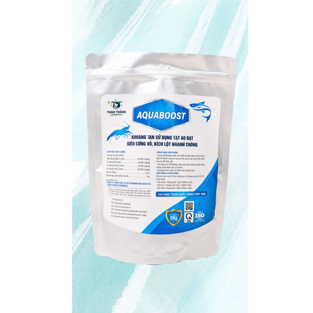 AQUABOOST - KHOÁNG TẠT TỔNG HỢP – HỖ TRỢ TÔM NHANH CỨNG VỎ SAU LỘT XÁC, ỔN ĐỊNH MÔI TRƯỜNG VÀ TĂNG SỨC ĐỀ KHÁNG CHO TÔM - Ảnh 2