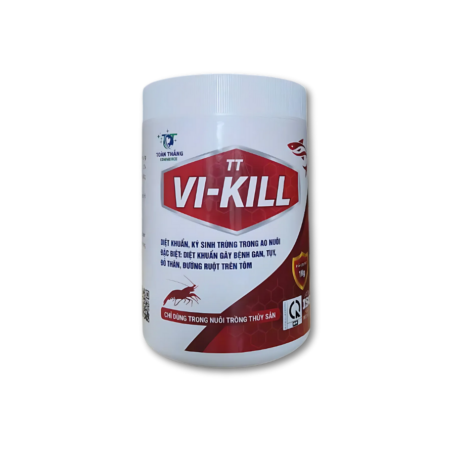 TT VI-KILL - DIỆT KHUẨN AO TÔM, ĐẶC BIỆT HIỆU QUẢ VỚI VIBRIO, LÀM SẠCH NƯỚC, GIẢM KHÍ ĐỘC TRONG AO