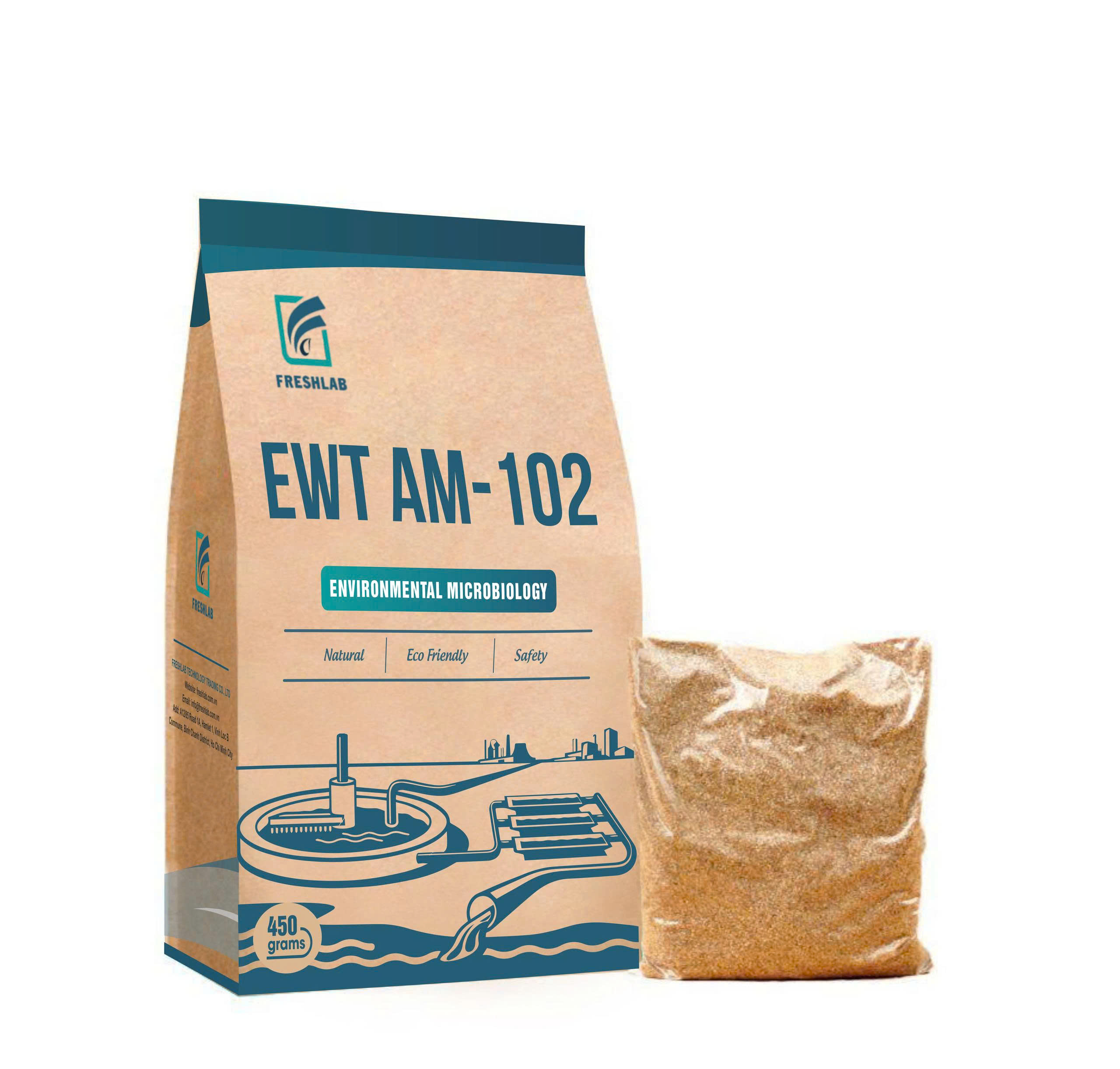 Chế phẩm vi sinh EWT AM-102 xử lý khí độc NH3, NO2, H2S trong ao nuôi